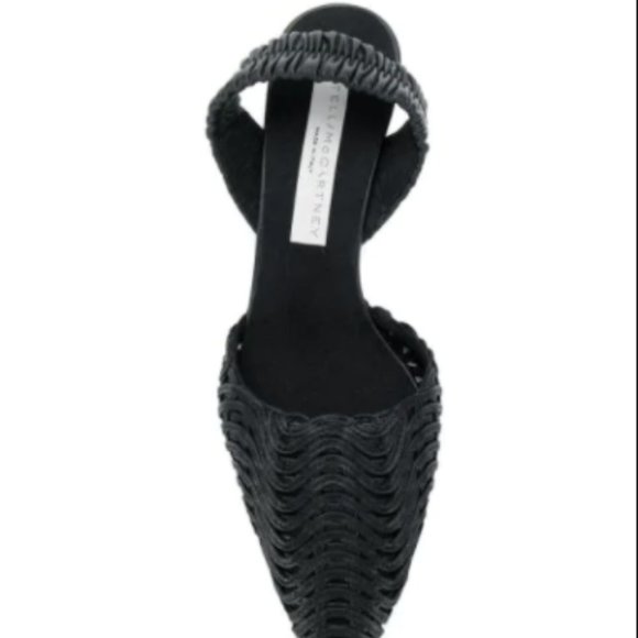 Stella McCartney Black Woven Slingback Wedges NWBX - Picture 11 of 13